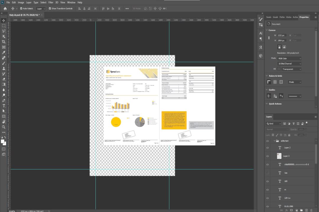 Relevé de compte Tyme Bank en Afrique du Sud Modèle Word et PDF, 2 pages template